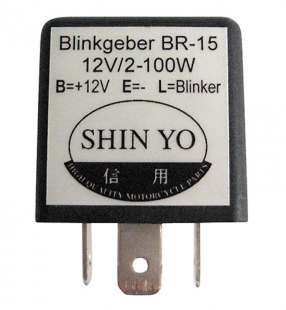 SHIN YO villogó relé SY-02, 3 pólusú, 12 VDC, 1-100 Watt