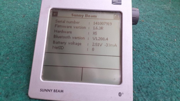SMA Sunny Beam BT.GR 1 napelem park monitor bluetooth hlzat