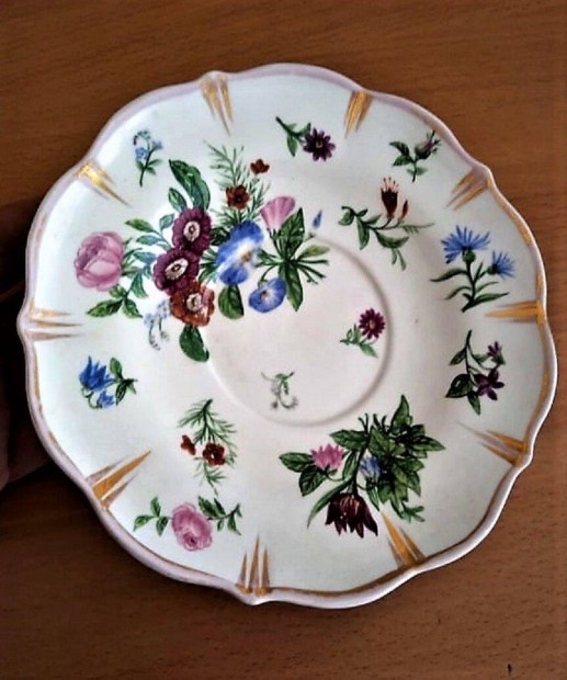 SPM antik porcelán csészealátét Schmeisser Porzellan Manufaktur