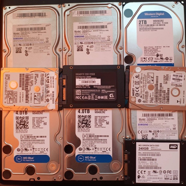 SSD-HDD szortiment, egyben