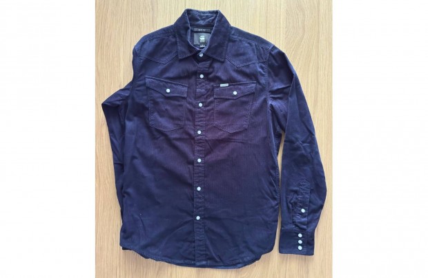 S G-Star Raw 3301 Slim Shirt Kordbarsony Sotetkek Ferfi Ing