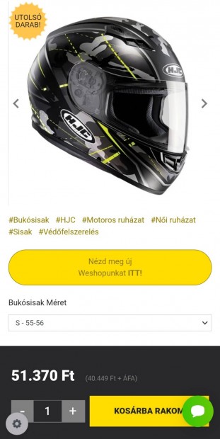 S-es HJC motoros buksisak