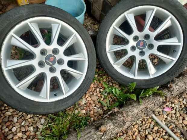 Saab gyári alufelni nyári gumival , nyárigumi garnitúra 5x110