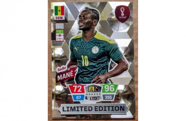 Sadio Man Szenegl Limited focis krtya Panini World Cup Qatar 2022