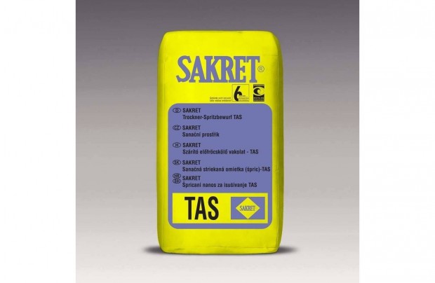 Sakret Szrt elfrcskl vakolat TAS, 30kg 2453 Ft/zsk