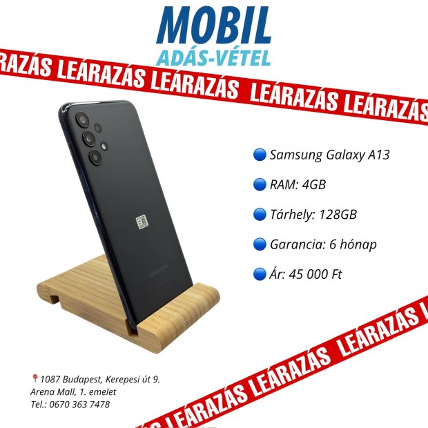 Samsubg Galaxy A13! 128GB! 6hnap garancia