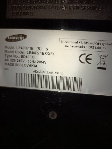 Samsung 102cm hd LCD tv Kis hibás