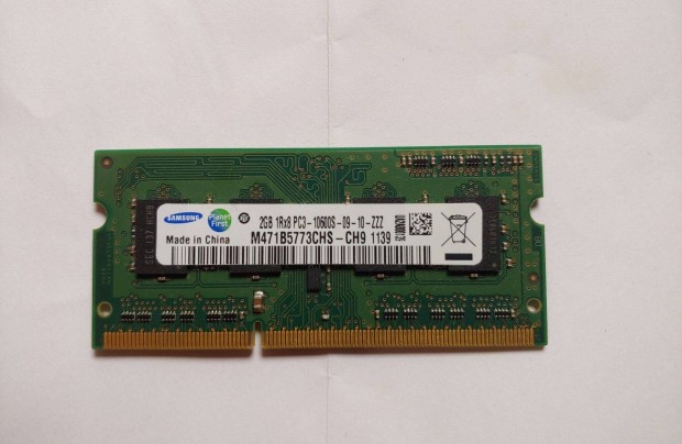 Samsung 2 Gbyte DDR3 Sodimm (laptop) memria