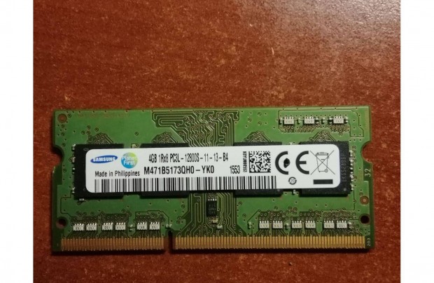 Samsung 4GB DDR3 1600 MHz RAM memria elad kifogstalan llapotban