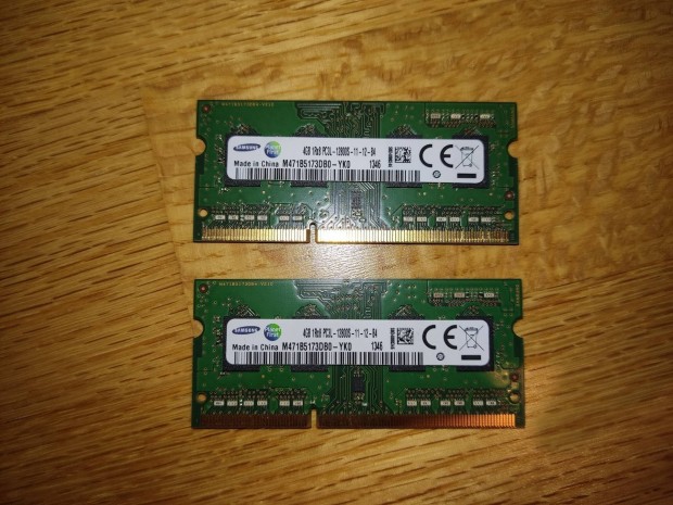 Samsung 4GB laptop RAM memria (1Rx8 PC3L-12800S-11-12-B4)