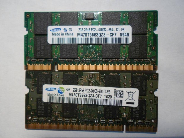 Samsung 4gb. 2x 2gb. DDR2 PC2-6400s laptop ram pr