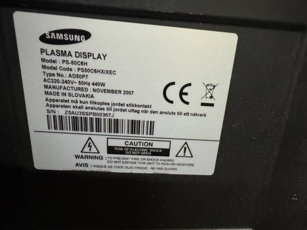 Samsung 50 colos hd ready plasma tv