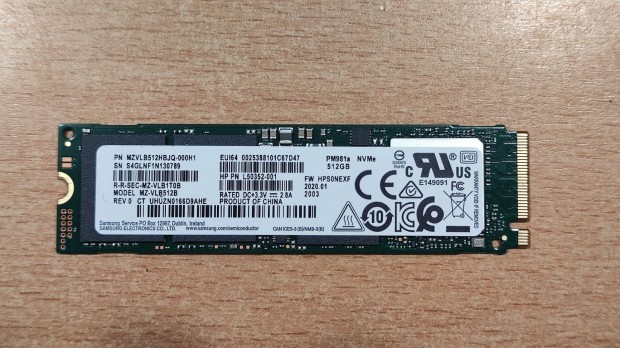 Samsung 512 GB Nvme SSD, zletbl, Garancival!!!