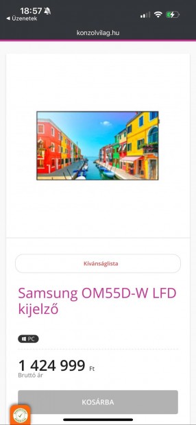 Samsung 55" Nagy fnyerej kltri kijelz