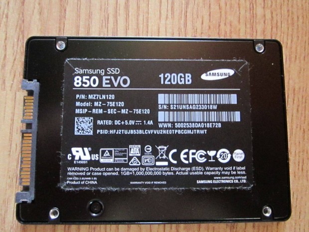 Samsung 850 Evo 120Gb ssd eladó