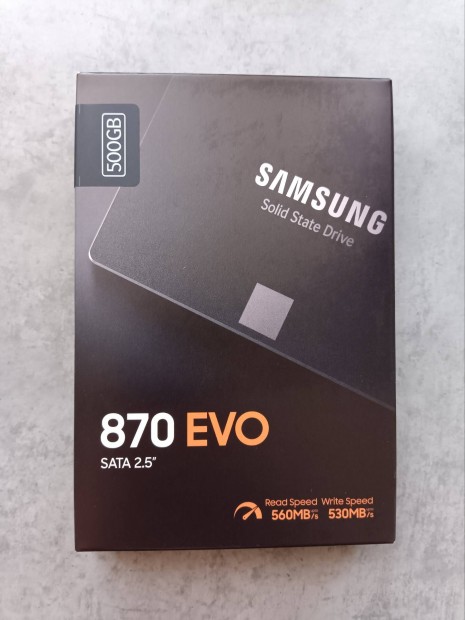 Samsung 870 Evo 500 GB 2,5" Sata SSD j bontatlan dobozos