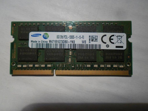 Samsung 8gb. DDR3 PC3L-12800s laptop ram