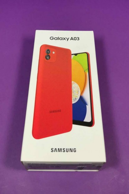 Samsung A03 64GB Dual Piros,Krtyafggetlen j mobiltelefon,bontatlan,