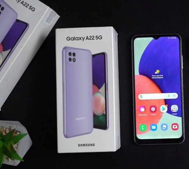 Samsung A22 5G violet dual 64GB Fggetlen szp llapot Mobiltelefon e
