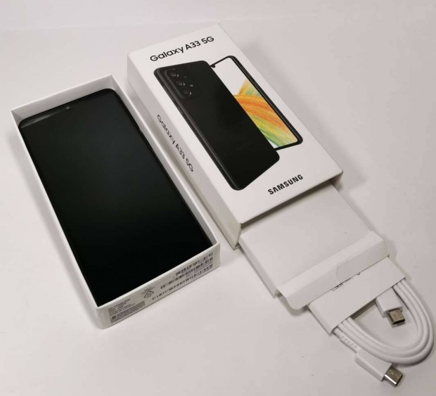 Samsung A33 5G 128GB Fekete Krtyafggetlen j llapot,garancilis mo