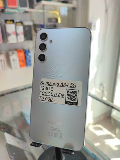 Samsung A34 5G 128GB Krtyafggetlen Gynyr llapot+Flia