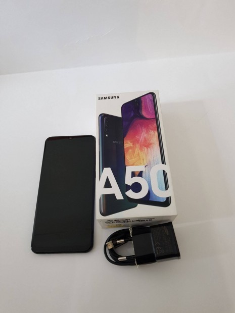 Samsung A50 128GB Fekete Krtyafggetlen szp llapot mobiltelefon el