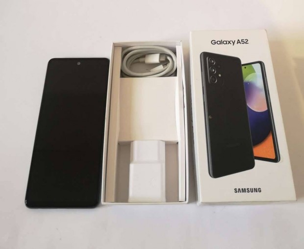 Samsung A52 4G 128GB Fekete Krtyafggetlen j llapot mobiltelefon e