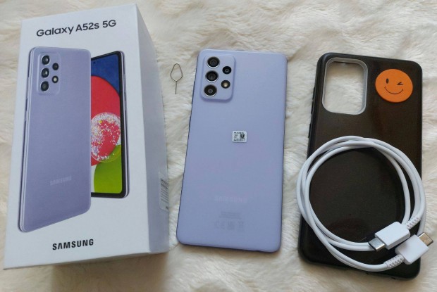 Samsung A52s 5G 6/128GB - hibtlan, krtyafggetlen, dobozban!