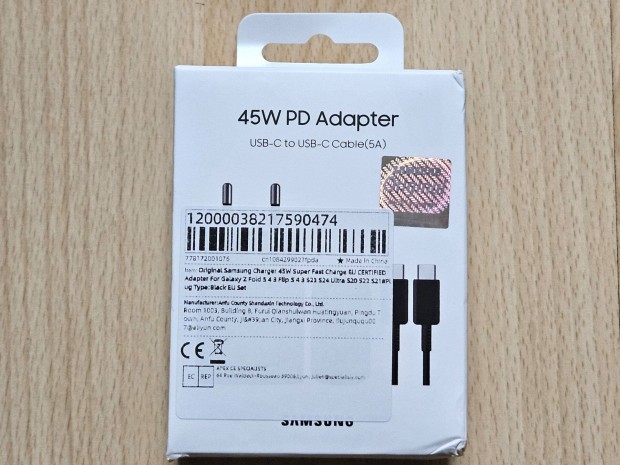 Samsung EP-TA845 gyors töltő 45W PD 3.0 Type-c- Type-c kábel