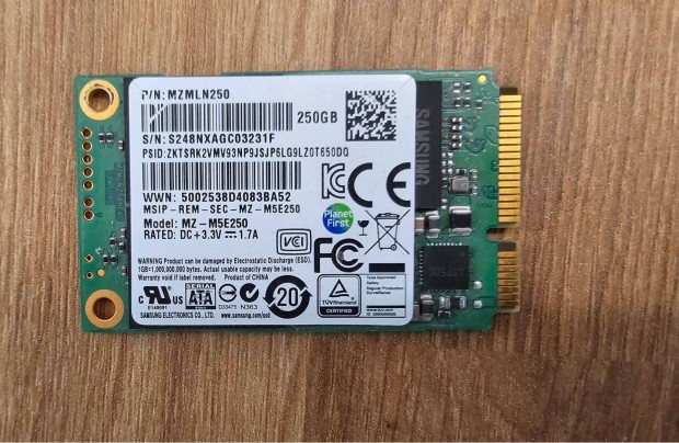 Samsung Evo 256GB msata SSD