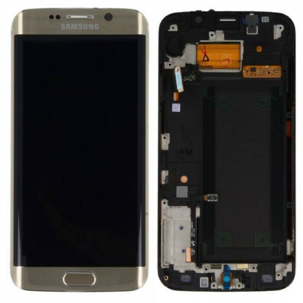 Samsung G925 S6 Edge Arany LCD Kijelz rintplexi Gyari