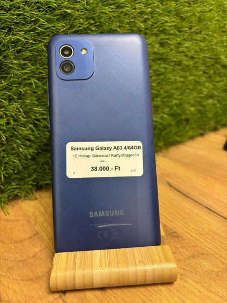 Samsung Galaxy A03 Krtyafggetlen 64 GB, 12 h garancia