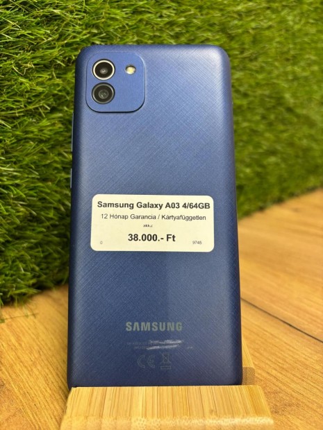 Samsung Galaxy A03 Krtyafggetlen 64 GB, 12 h garancia