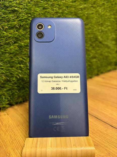 Samsung Galaxy A03 Krtyafggetlen 64 GB, 12 h garancia