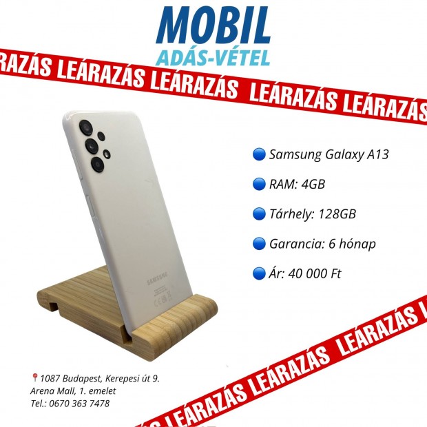 Samsung Galaxy A13! 128GB! 6hnap garancia