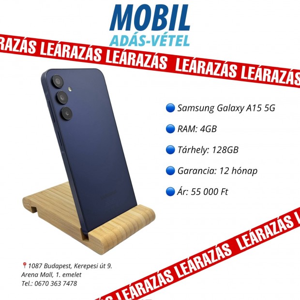 Samsung Galaxy A15 5G! 12hnap garancia