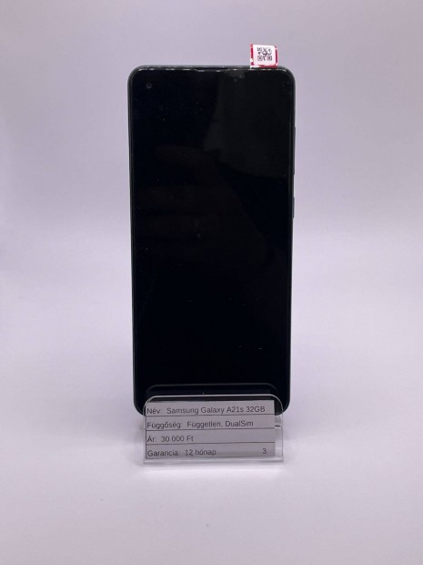 Samsung Galaxy A21s 32GB j kijelz,fggetlen,12hnap garancia!