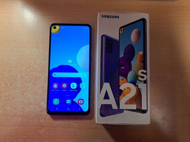 Samsung Galaxy A21s 4/128GB Dual jszer Fekete Garis !