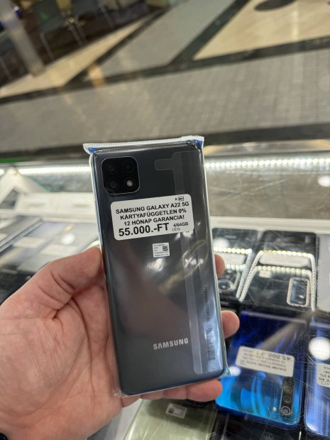 Samsung Galaxy A22 5G Fekete 4/64GB Fggetlen Garancival.
