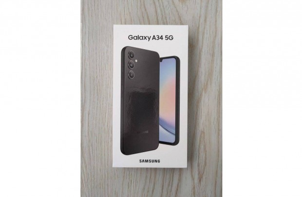 Samsung Galaxy A34 5G 128GB Black, Bontatlan, j, 1 v Garancia