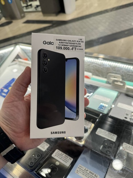 Samsung Galaxy A34 5G Fekete 128GB Garancival