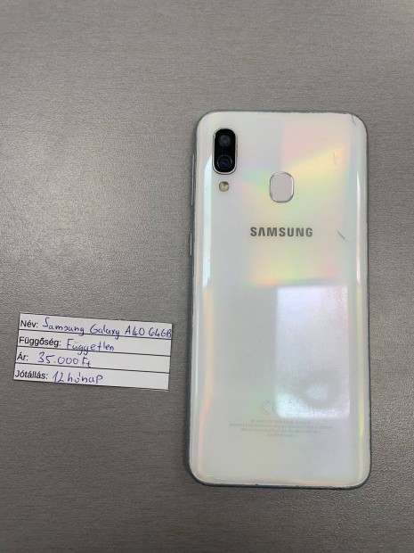 Samsung Galaxy A40 64GB 12h jtlls/szmla