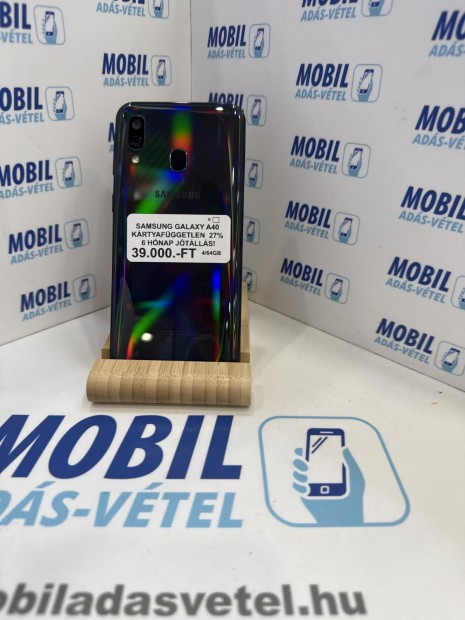 Samsung Galaxy A40 Dual Sim 64 GB, 12 hó garancia