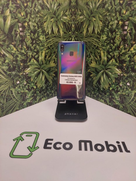 Samsung Galaxy A40 Kártyafüggetlen 64 GB, 12 hó garancia