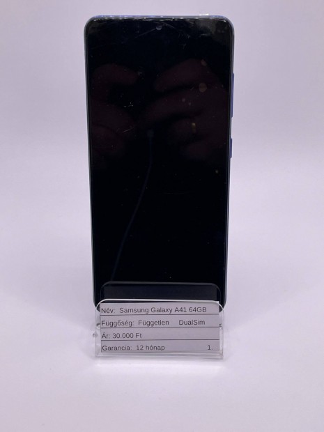 Samsung Galaxy A41 64GB Fggetlen, j kijelzvel,12h garancia!