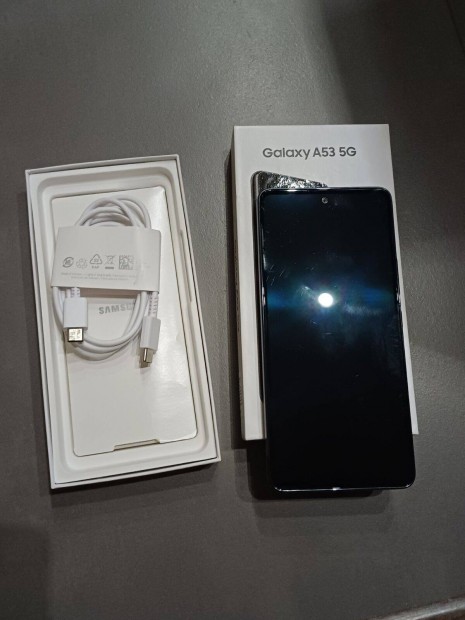 Samsung Galaxy A53 fuggetlenul dual sim fekete szep allaptban elado