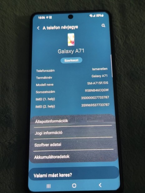 Samsung Galaxy A71 mobiltelefon