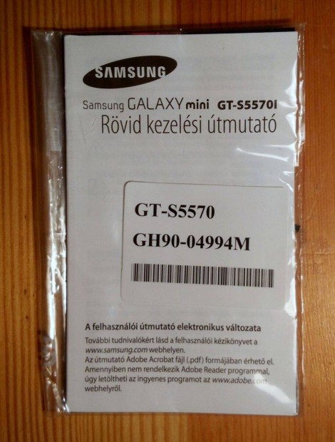 Samsung Galaxy Mini GT-S5570I (2012) Rvid Kezelsi tmutat j