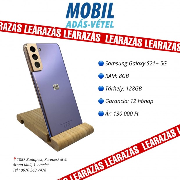 Samsung Galaxy S21+ 5G! 12hnap garancia