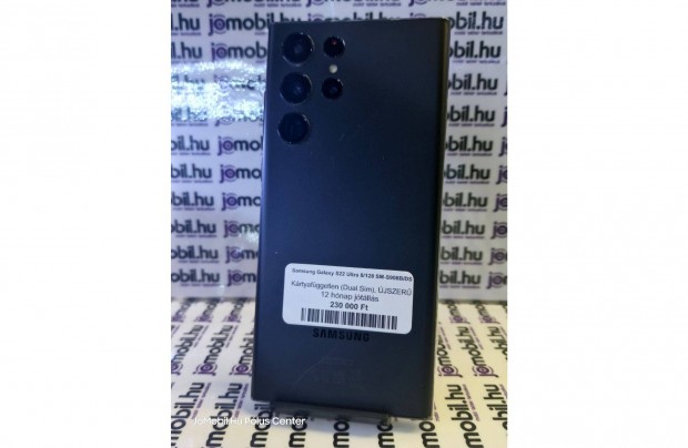 Samsung Galaxy S22 Ultra SM-S908 8/128GB Fekete Fggetlen Jtllssal